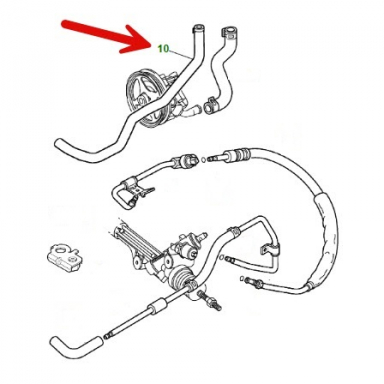 Power Steering Return Hose Cooler To Reservoir  XR811724